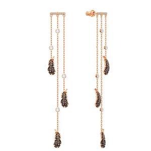 Swarovski Crystal Naughty Chandelier Feather Pierced Earrings, Rose-Gold
